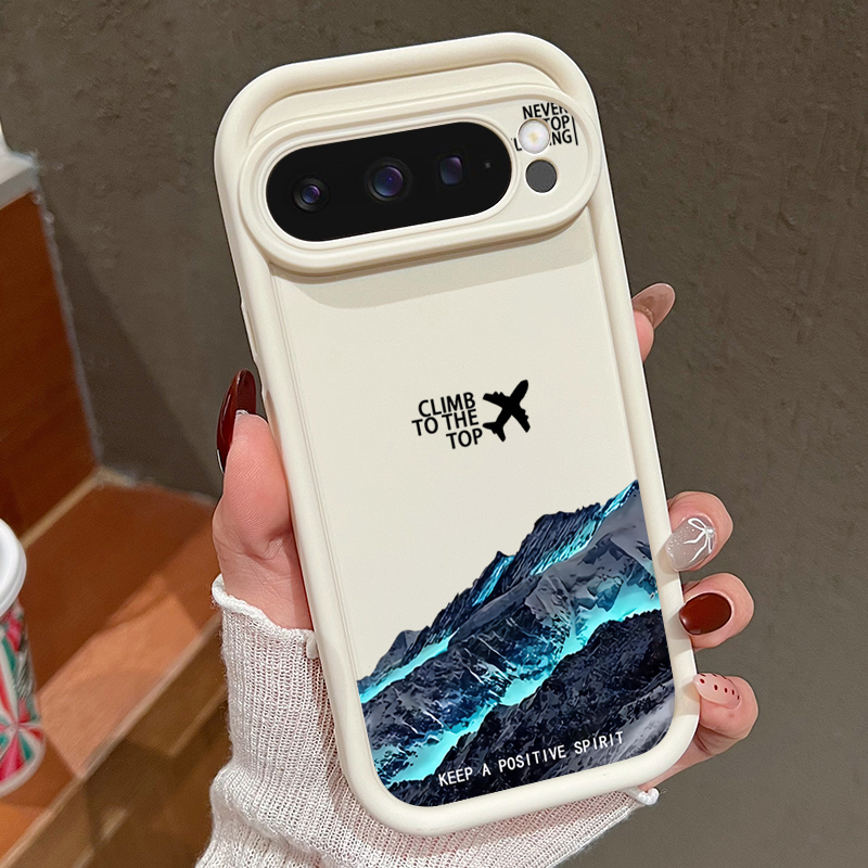 Google Pixel 9 Pro - Airplane Snow Mountain Pattern Phone Case