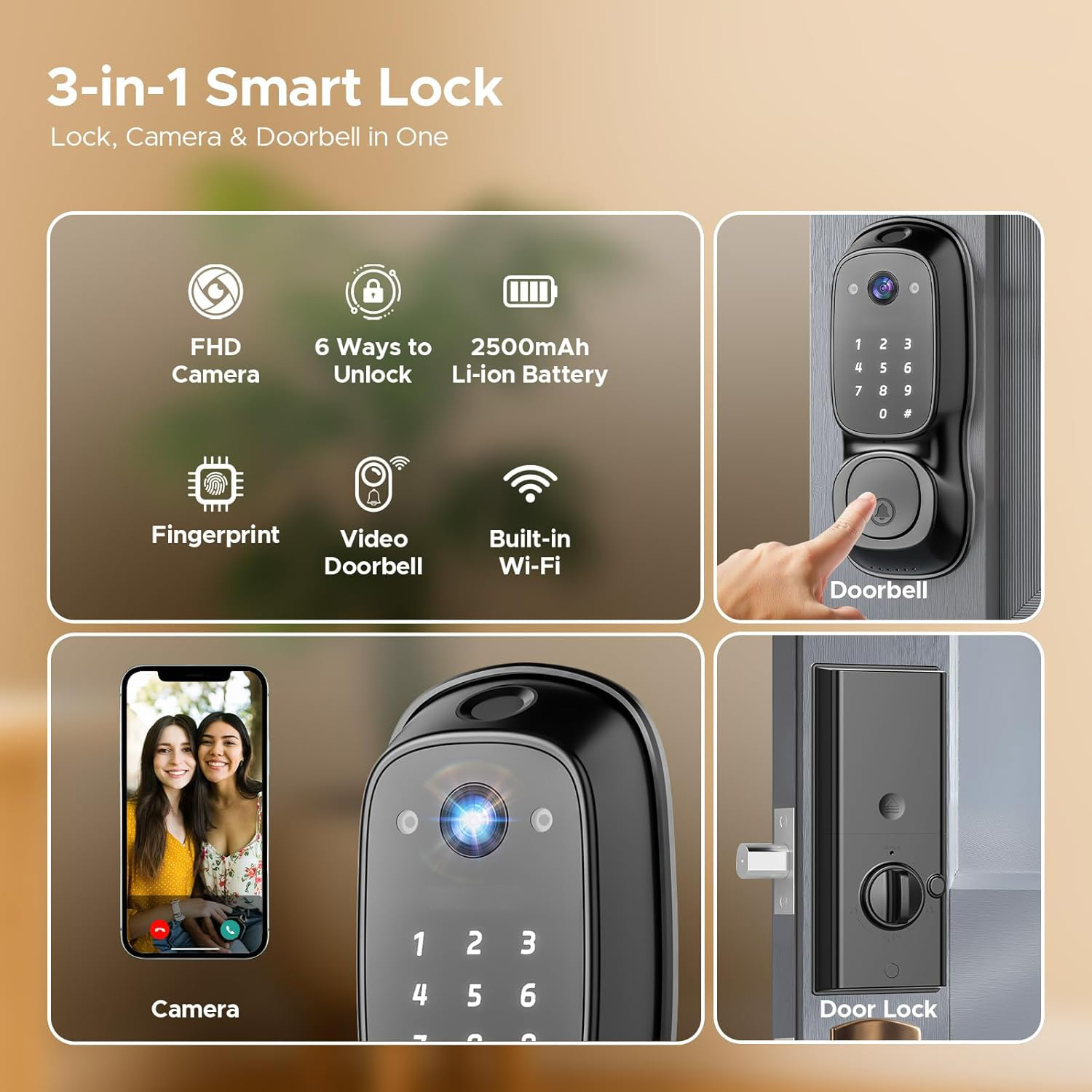 Tuya Wifi Smart Door Lock ‎Cam - đánh giá và giá Electronics & Gadgets Charging Gocable 8 In 1 Edc 100W Cable